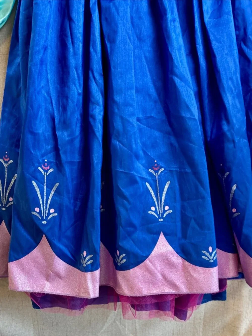 Anna Traveling Costume Frozen Girls Nordic Blue Sequins Pink Tiara 9 10 No Cape